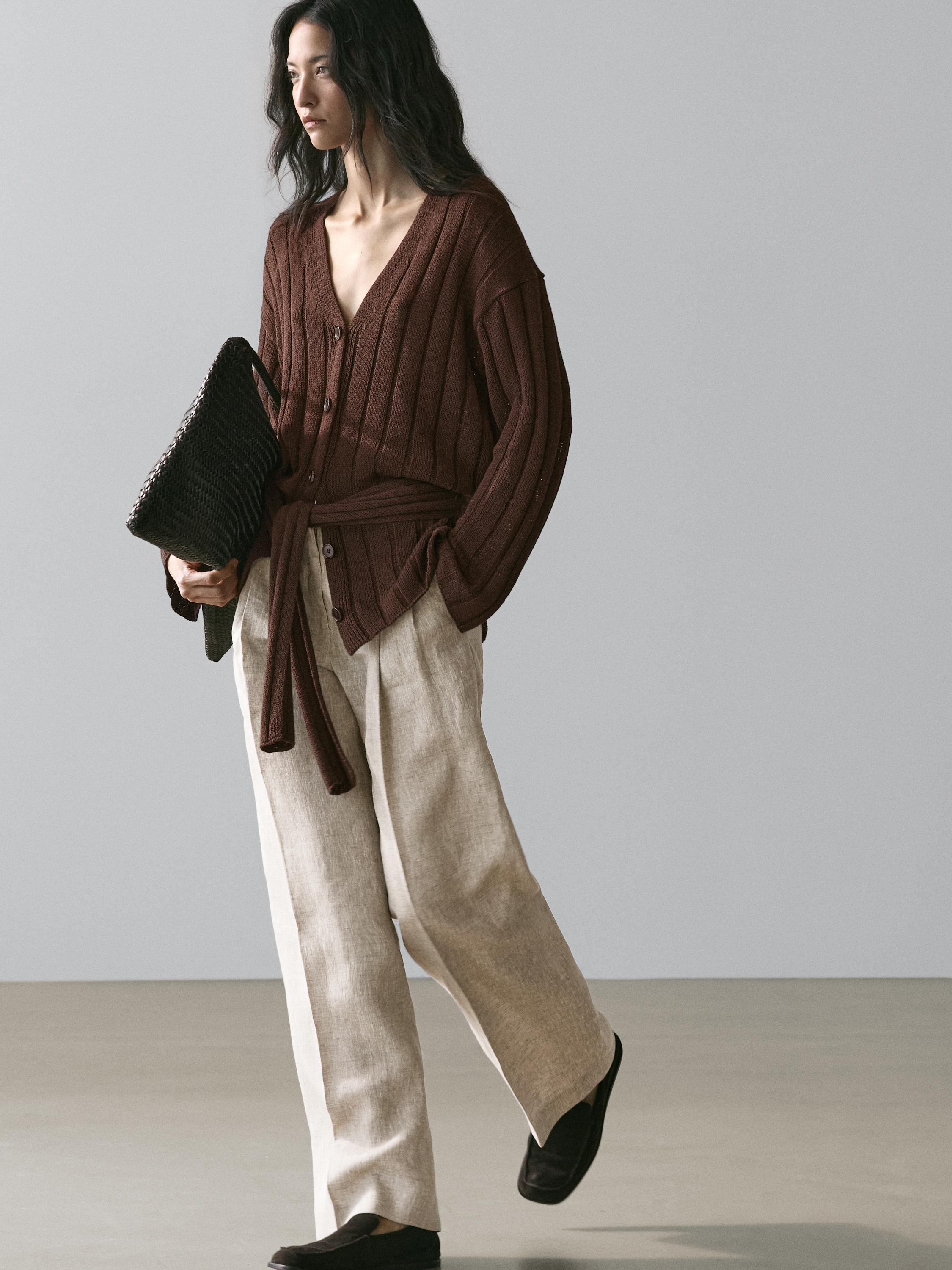 Linen suit trousers